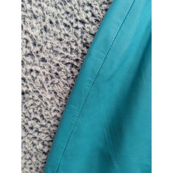 VTG Pelle Studio Western Leather Midi Skirt Size 8 Cowgirl Country Cowboy Blue - Picture 11 of 15